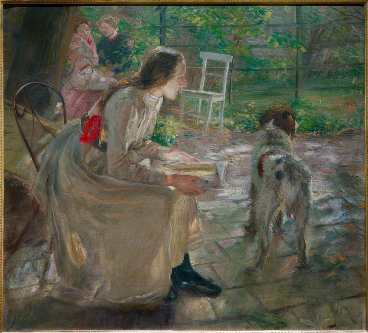 Kunstnerens døtre i haven af Fritz von Uhde