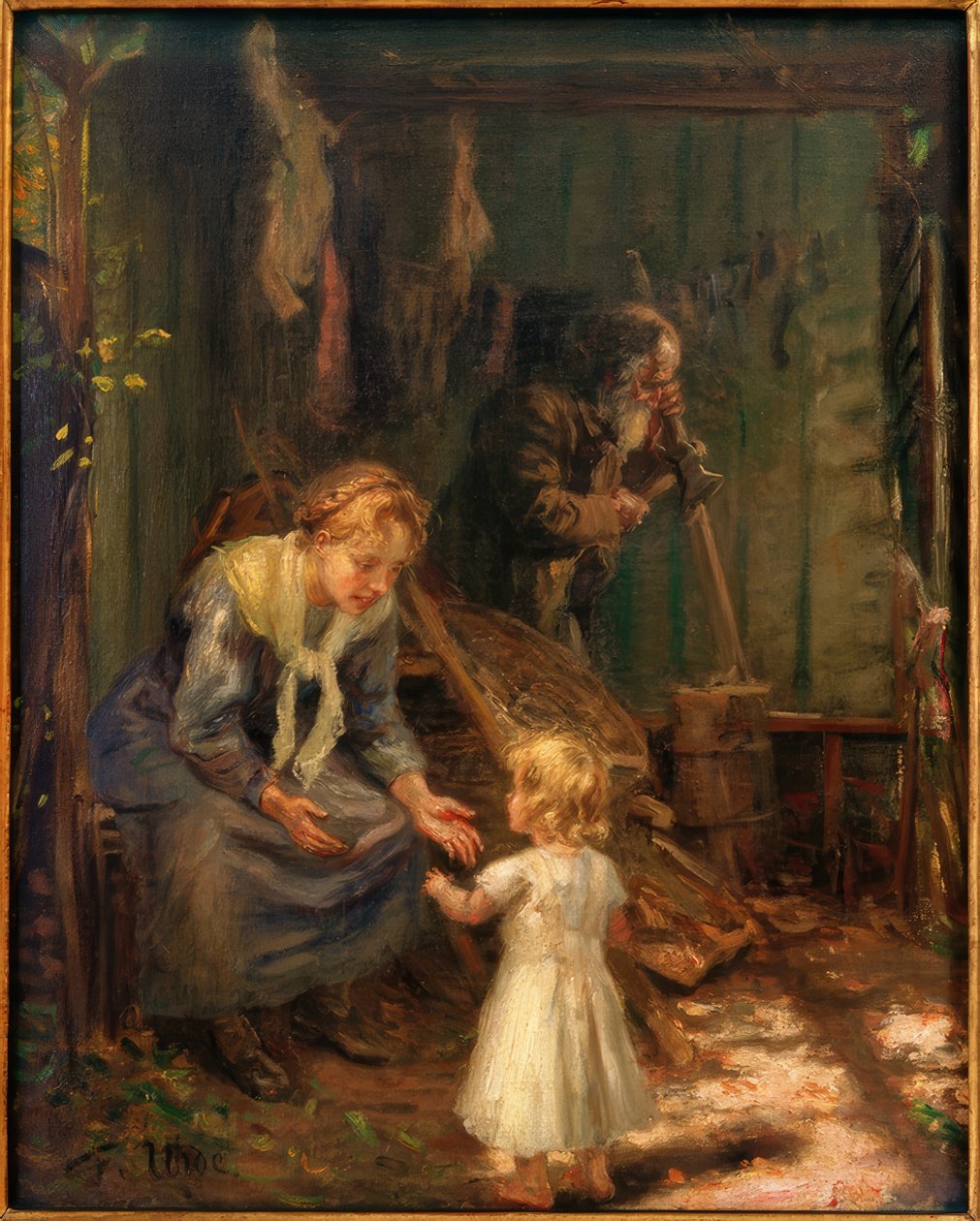 Hellig familie i værkstedet af Fritz von Uhde