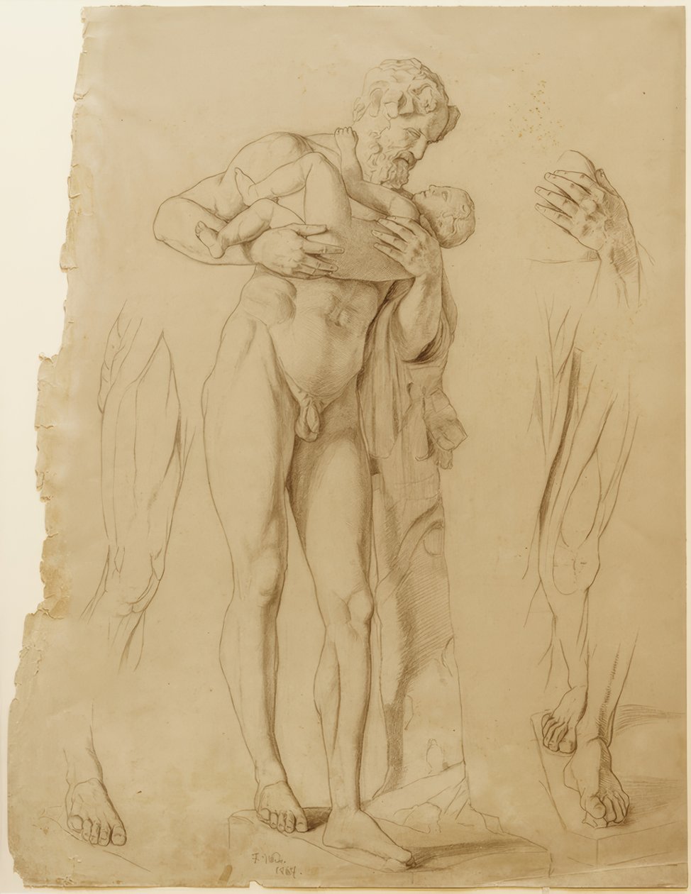 Silenus med Dionysos-drengen af Fritz von Uhde