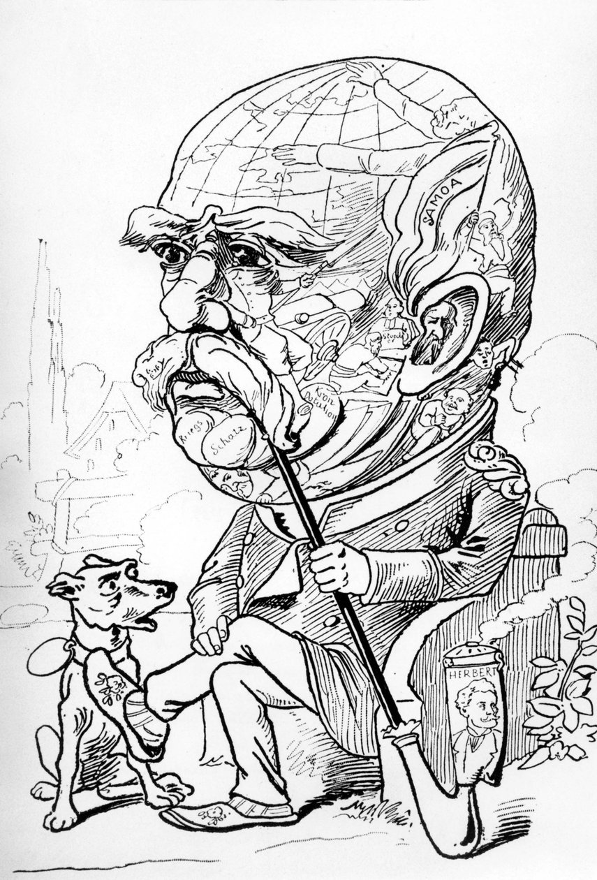 Karikatur af Bismark offentliggjort i magasinet Nebelspalter 2. marts 1889 (kobberstik) af Fritz Boscovitz