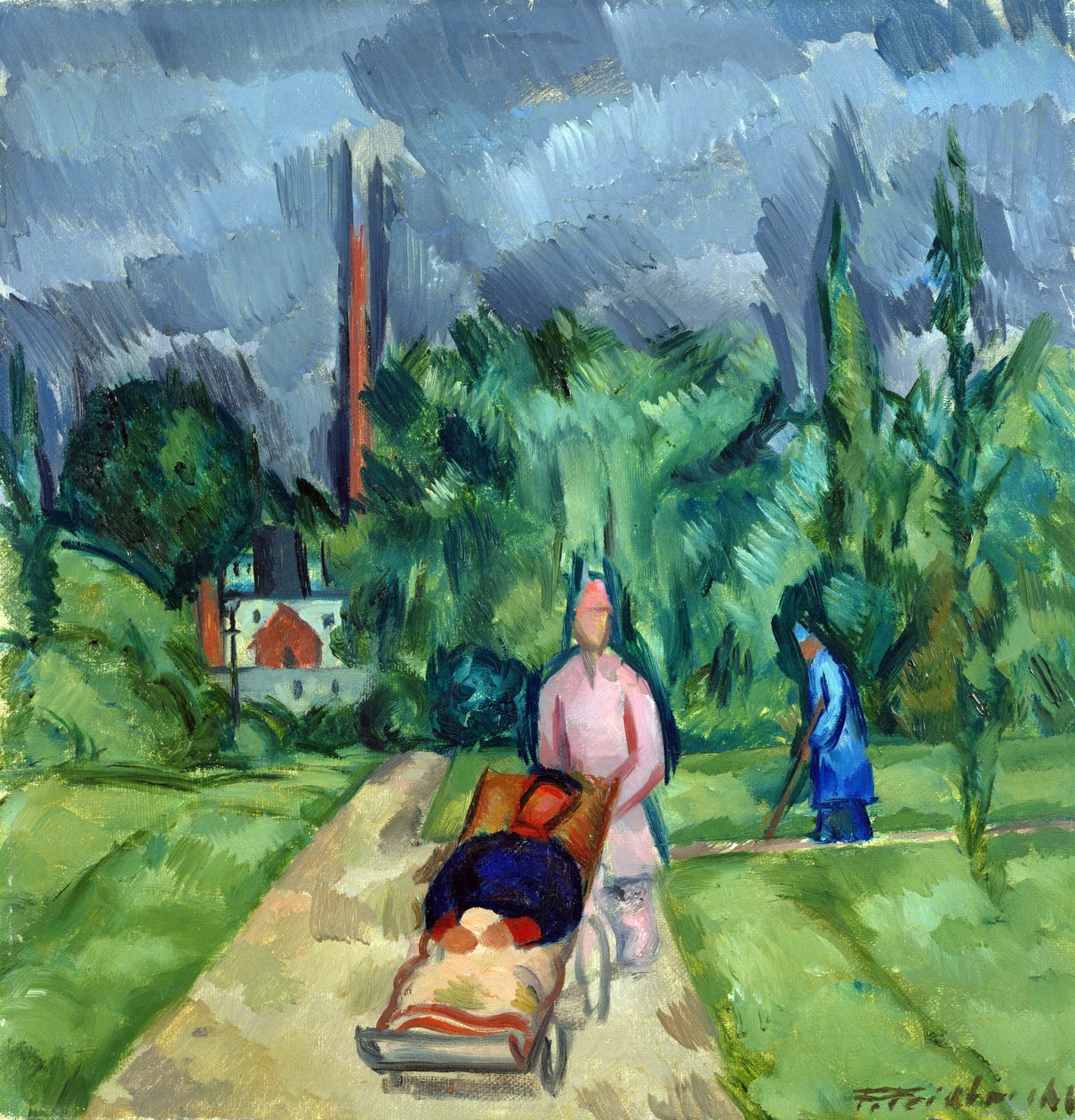 I Militærhospitalets haver III, 1915 af Fritz Friedrichs