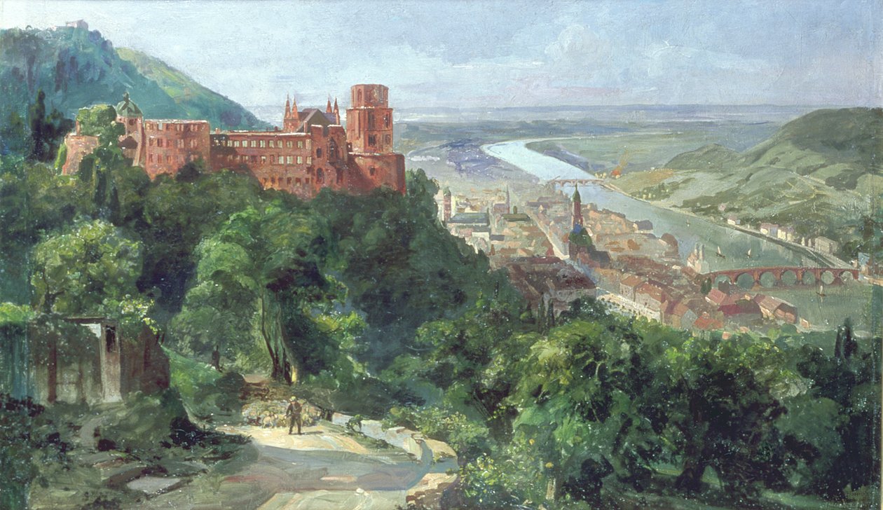 Udsigt over Heidelberg, ca.1910 af Fritz Genutat