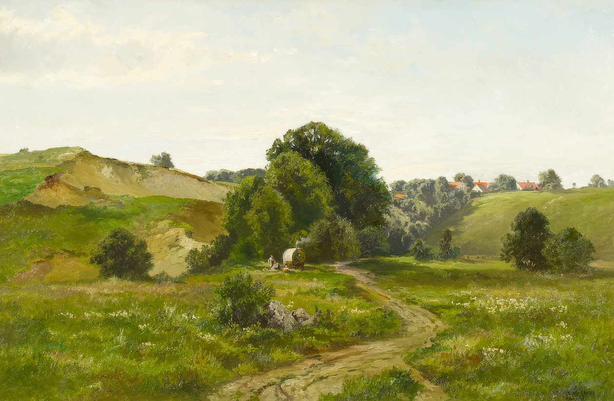 Sommer kuperet landskab af Fritz Halberg Krauss