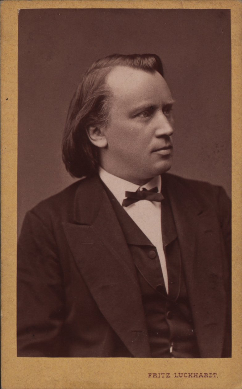 Portræt af komponisten Johannes Brahms 1833-1897, ca. 1875. af Fritz Luckhardt
