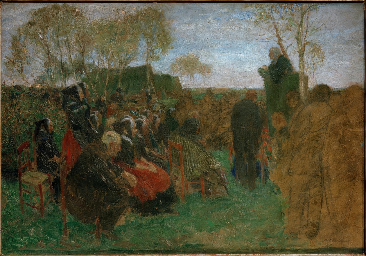 Udendørs gudstjeneste (studie) af Fritz Mackensen