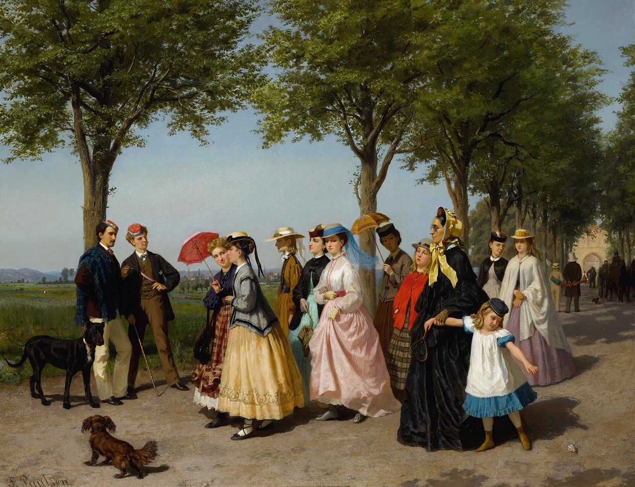 The Promenade (olie på lærred) af Fritz Paulsen