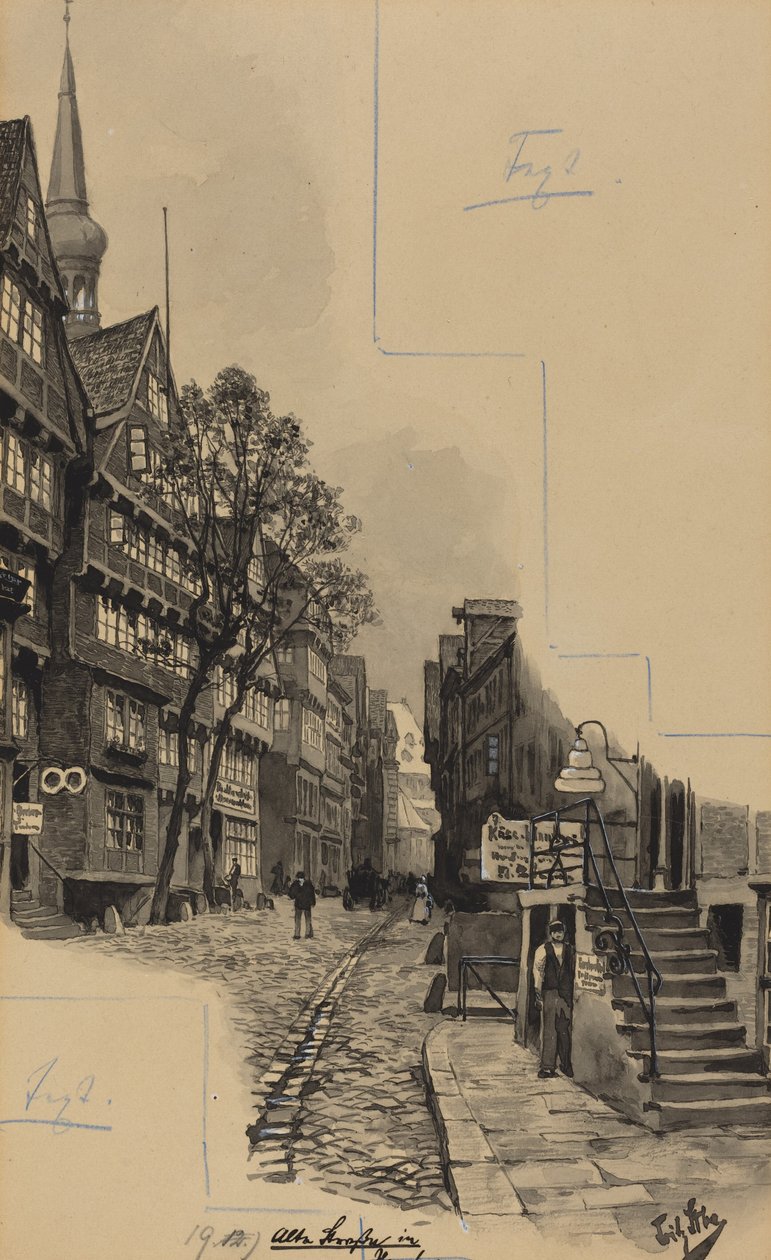 Gammel gade af Fritz Stoltenberg