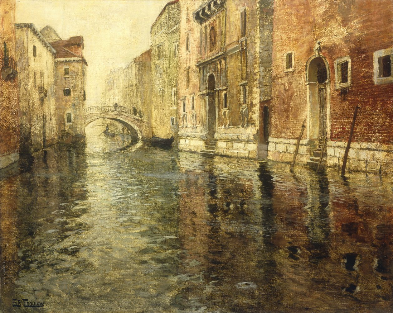En venetiansk kanalscene af Frits Thaulow