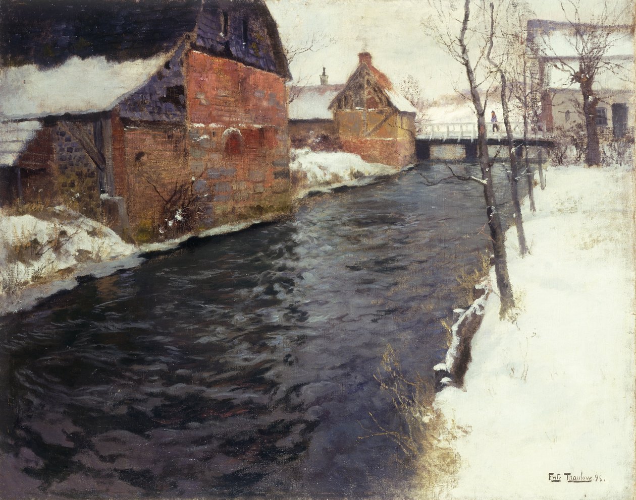 A Winter River Landscape, 1895 af Frits Thaulow