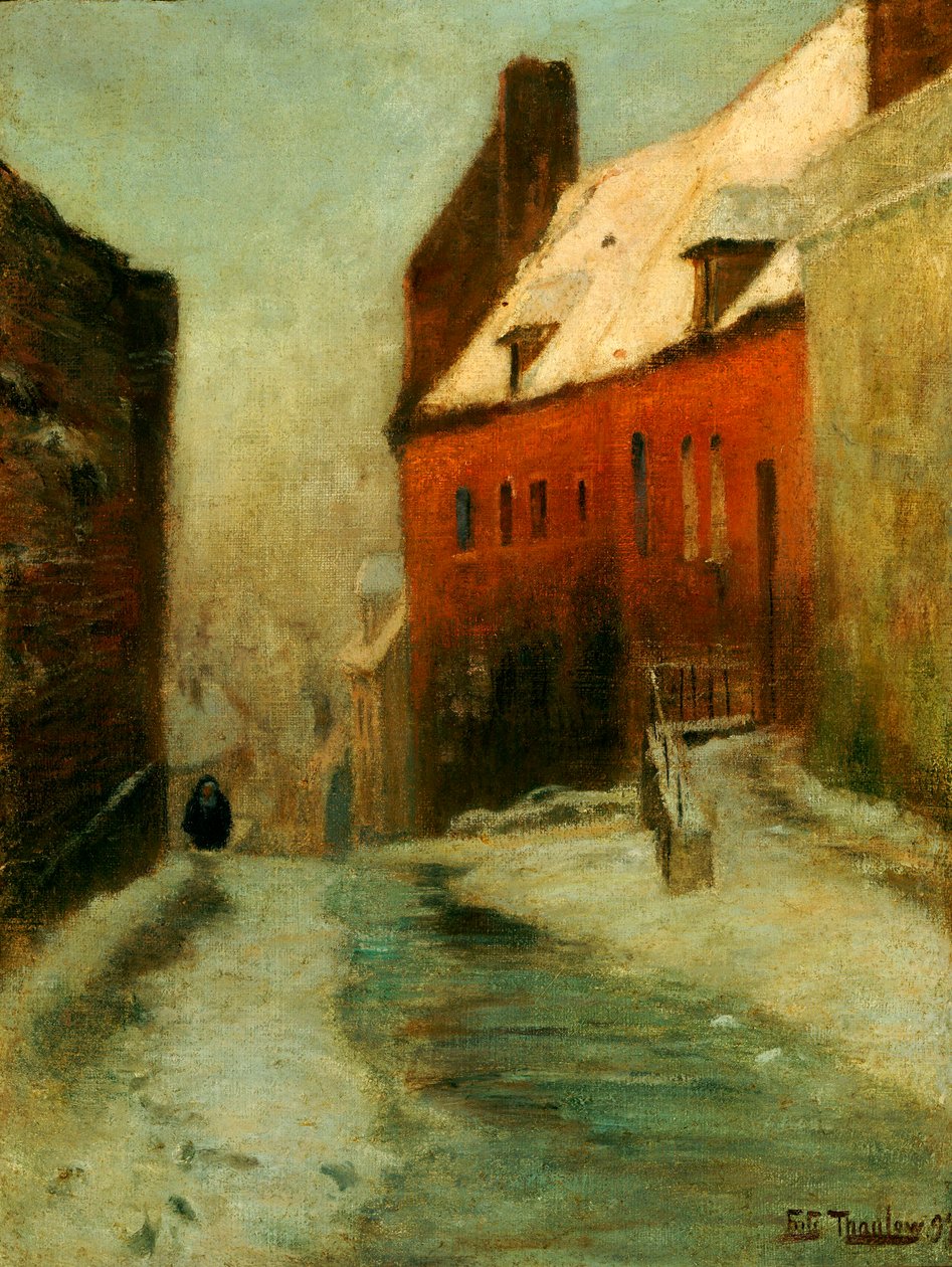 A Winter Street Scene, Montreuil, 1894 af Frits Thaulow
