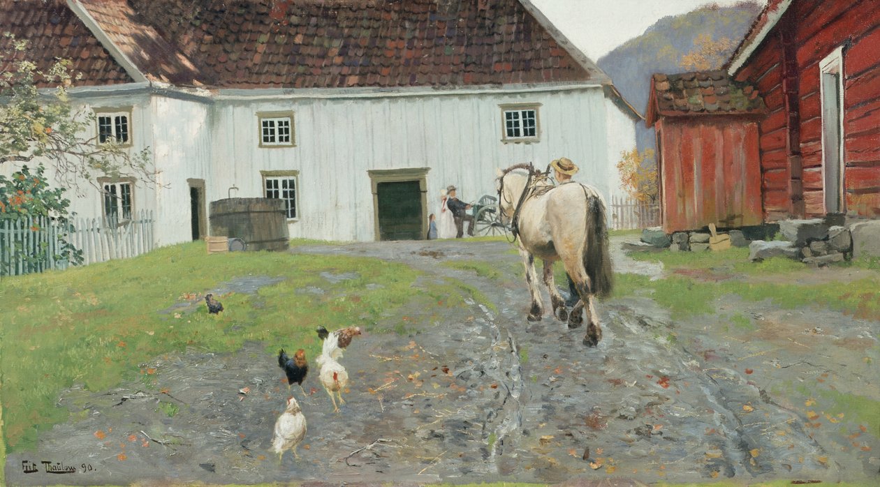 På gårdspladsen af Fritz Thaulow