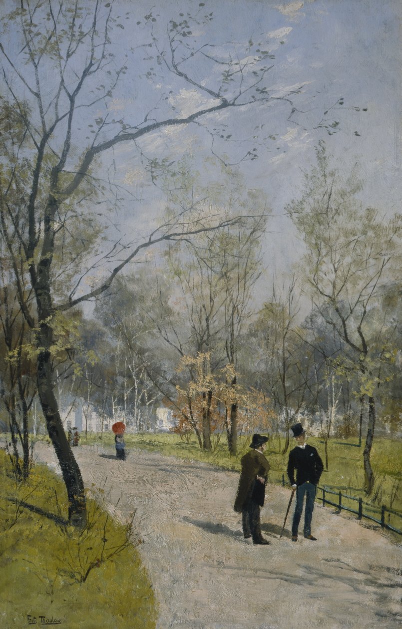 Fra den kongelige have (olie på lærred) af Fritz Thaulow