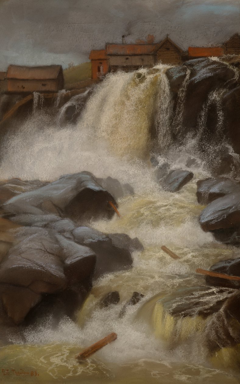 Haug falder, Modum af Fritz Thaulow