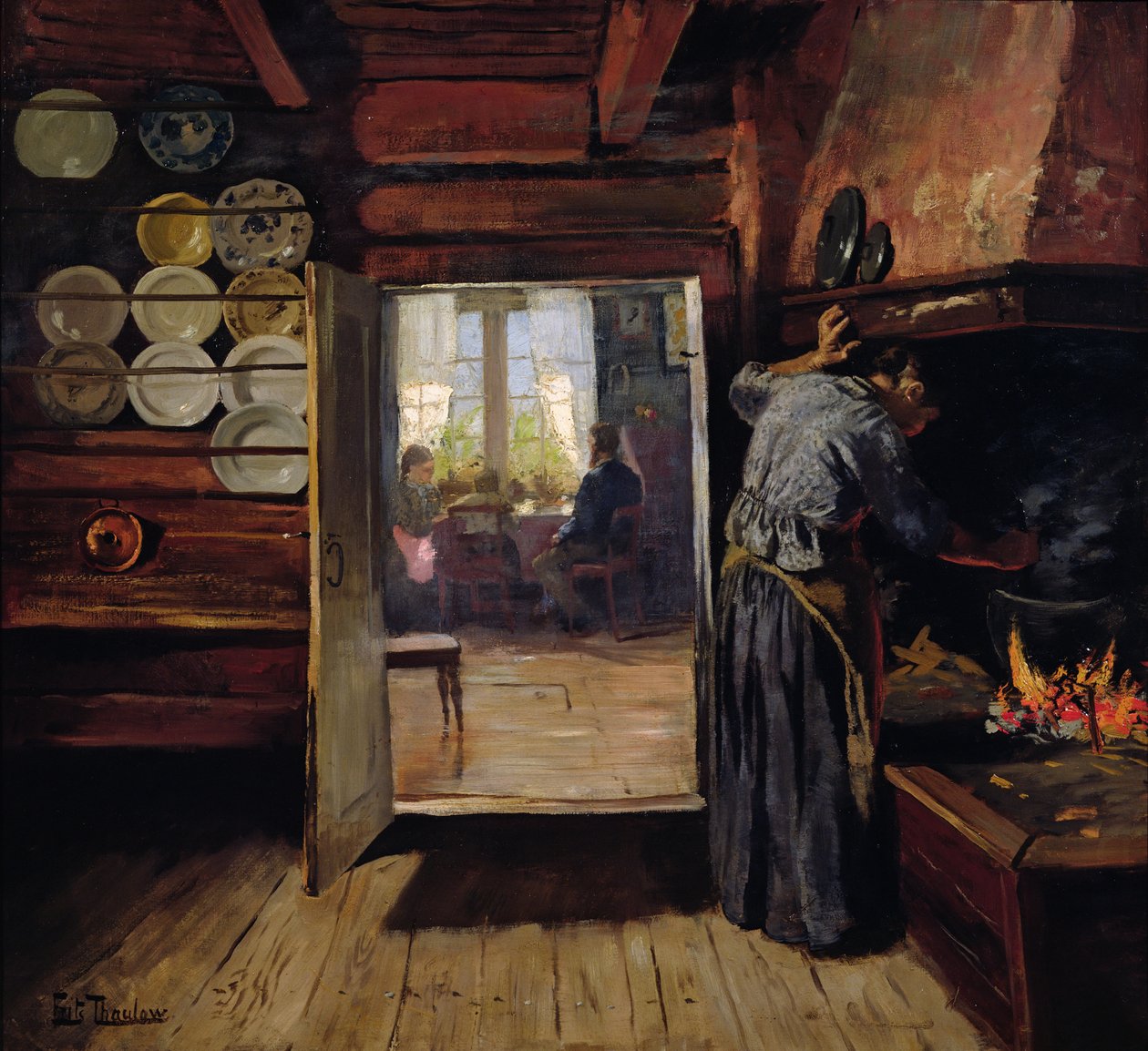 Interiør i Seljord af Fritz Thaulow