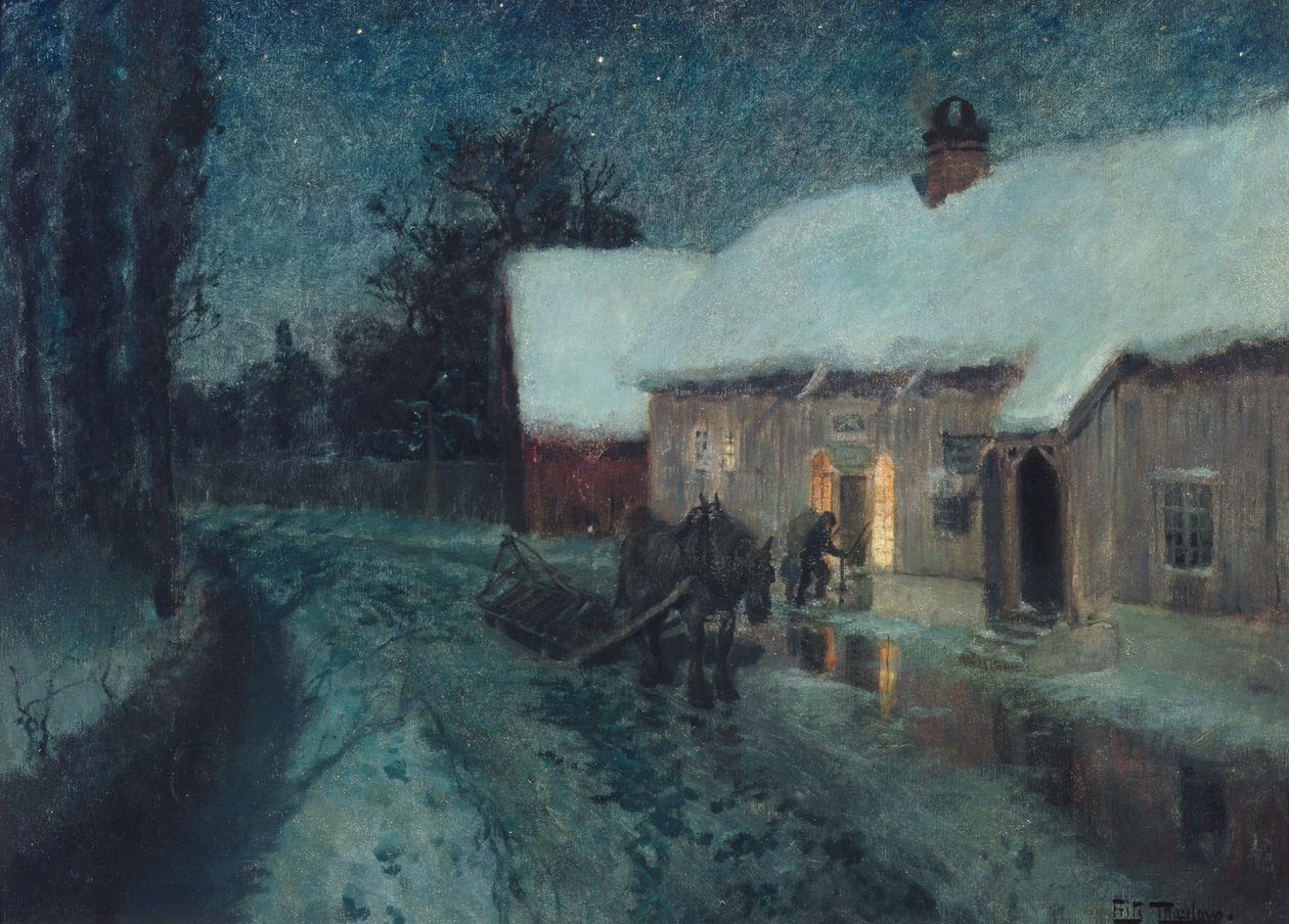 Nat, ca. 1900 af Fritz Thaulow
