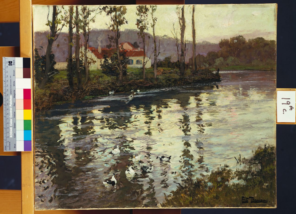 Flodlandskab med ænder af Frits Thaulow
