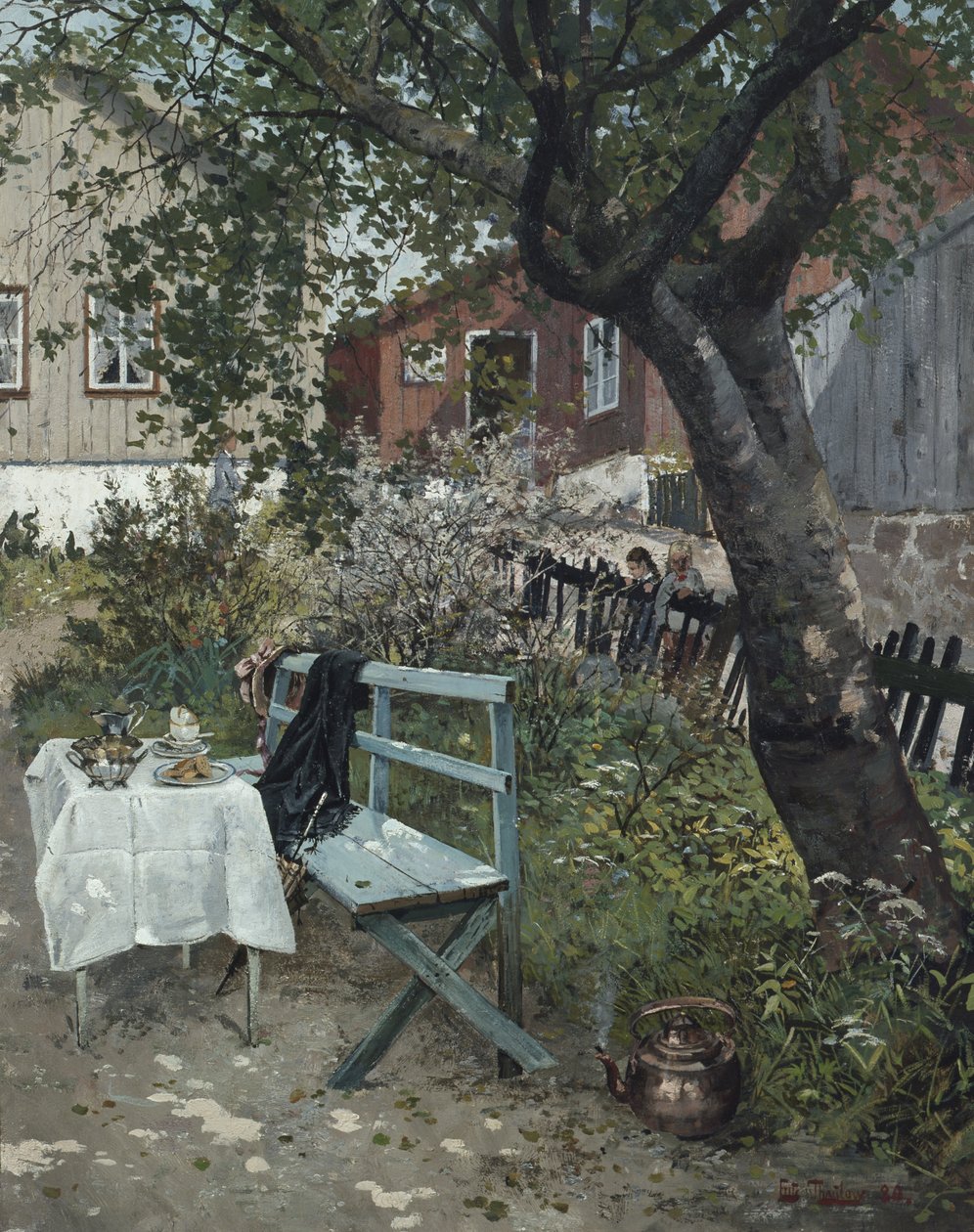 Sommerdag i haven af Fritz Thaulow