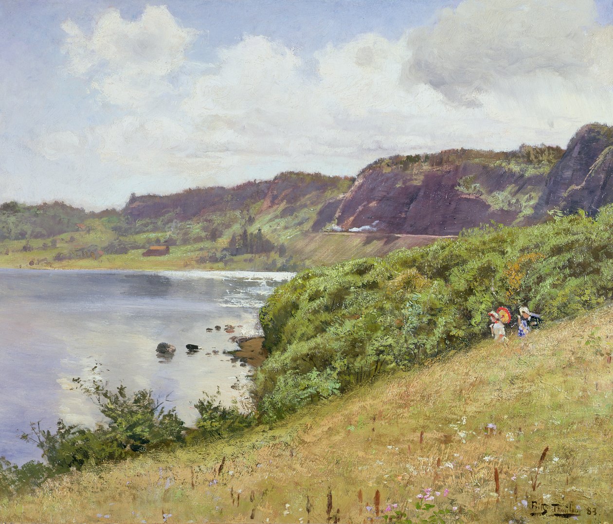 To damer gående i det norske land, 1883 af Frits Thaulow