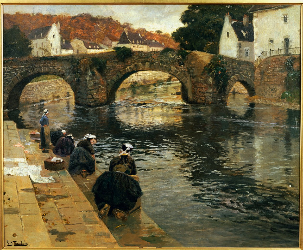 Vaskekoner om Morgenen ved Quimperle af Frits Thaulow