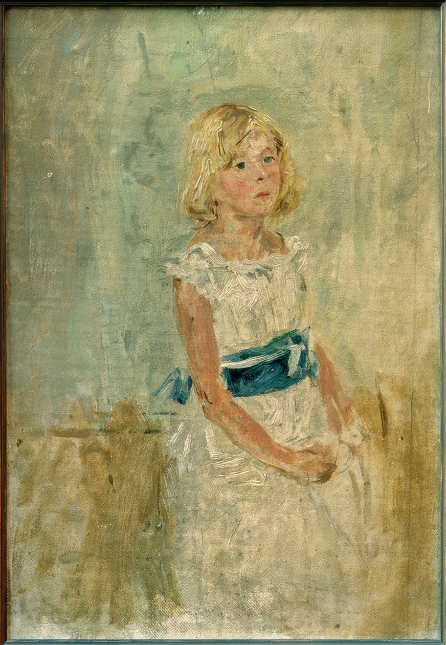 Blond pige med blåt skær af Fritz von Uhde
