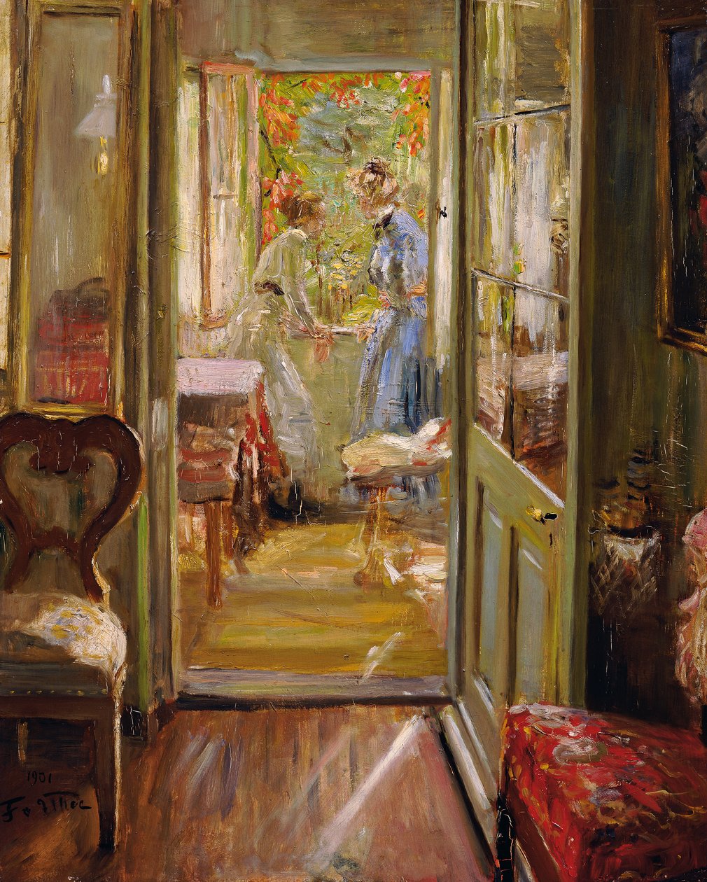 Kunstnerens døtre i våbenhuset af Fritz von Uhde