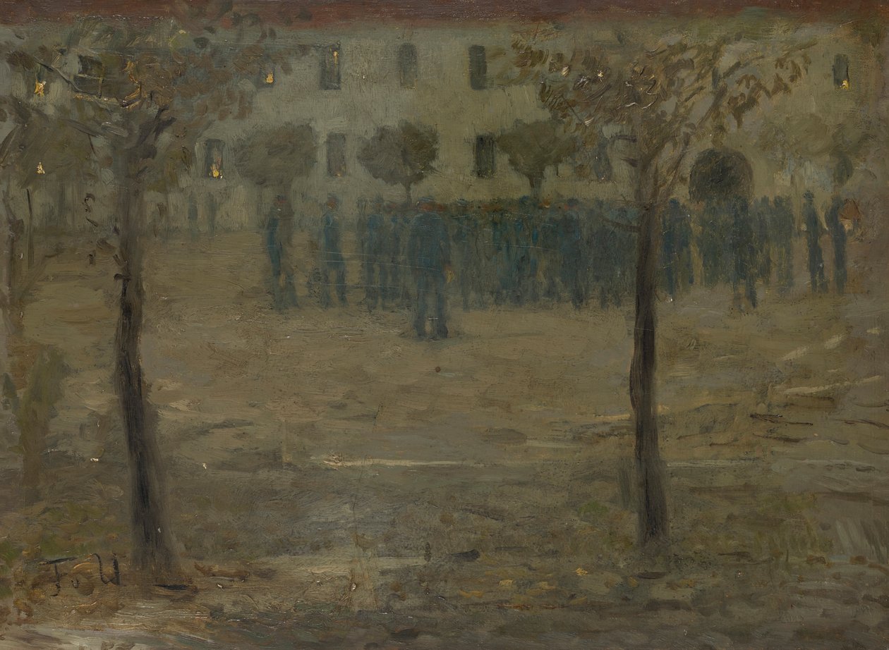 I kasernens gård af Fritz von Uhde
