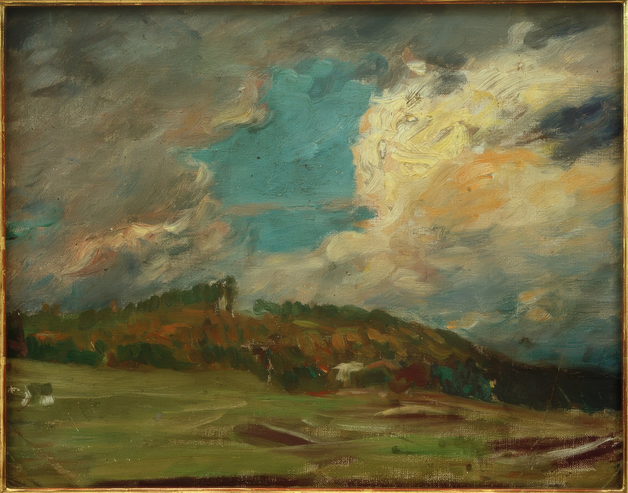 Landskabsstudie (landskab med skyer) af Fritz von Uhde