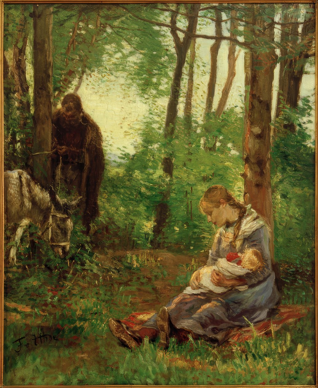 Hvil i skoven (hvil på flugt) af Fritz von Uhde