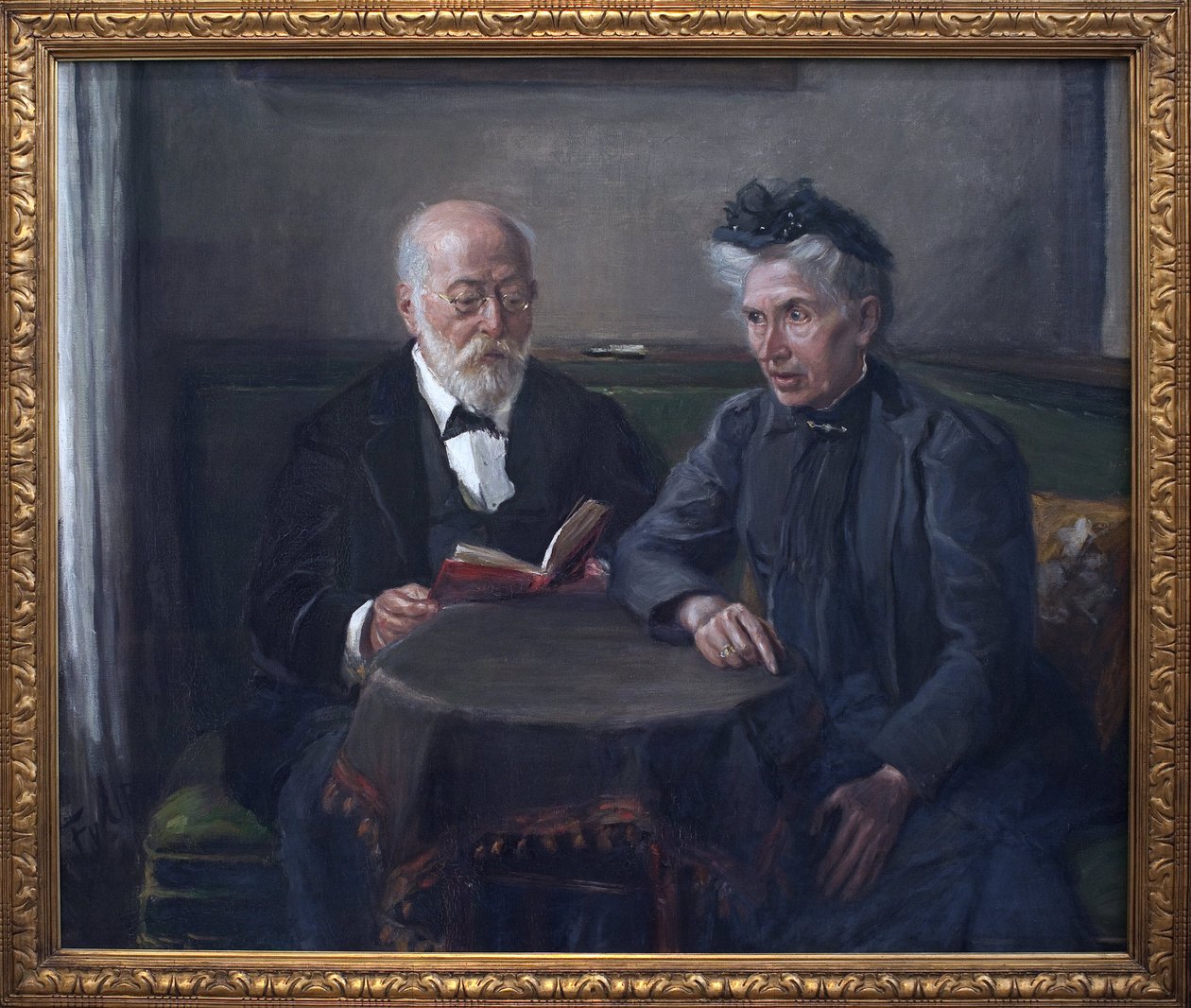 Senator Gustav Hertz og hans kone. Maleri af Fritz von Uhde (1848-1911), olie på lærred af Fritz von Uhde