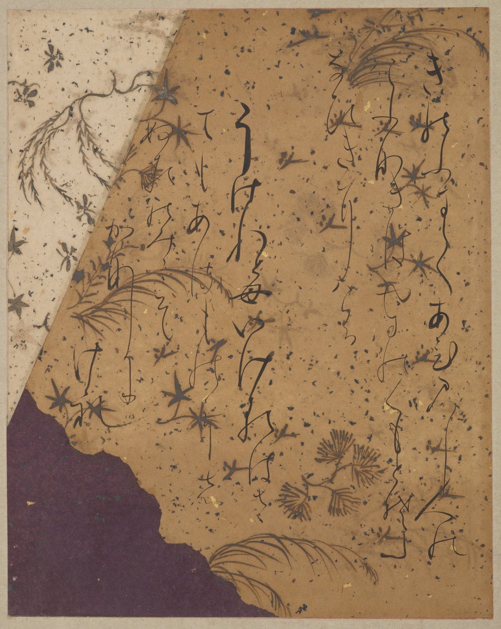 Side f Rom Te Ishiyama-Gire af Snepiercing af fartøjet af Fujiwara no Sadanobu attr. to Fujiwara no Sadanobu attr. to