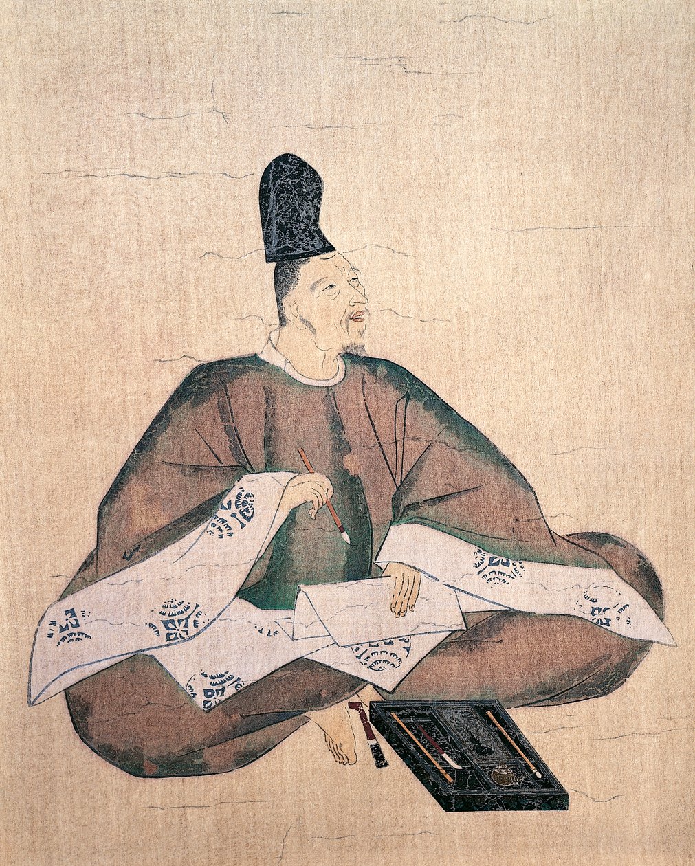 Po RT kommer af Poe t Red man of Yamanobe, Att libte d og Fujiwara no Shinma (1176 Orification 1177-1265), Japan, Japa Nese Sivi Isachion af Fujiwara  Nobuzane