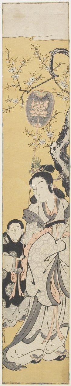 Xiwangmu (Dronning Mather af Vesten) og Attendant, ca. 1764 (træblok i farver) af Fusanobu Tomikawa