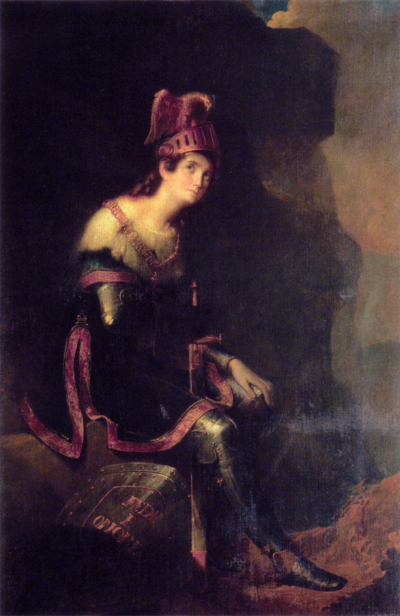 Prinsesse Zinaida Volkonskaya i brunfarvet kjole, 1820 af Fyodor Antonovich Bruni