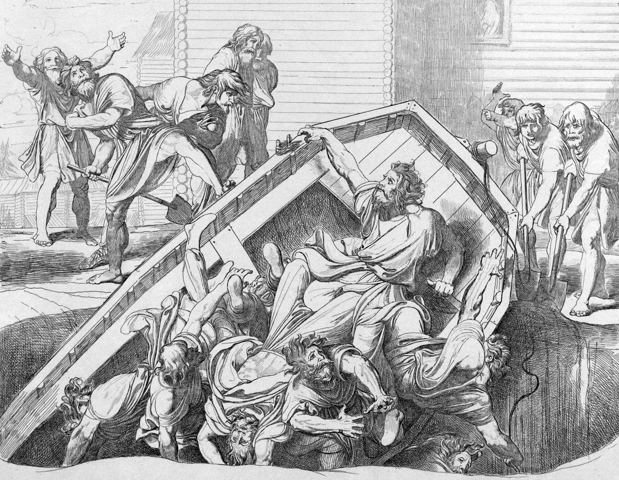 Olgas hævn over Drevlianerne før 1839 af Fyodor Antonovich Bruni