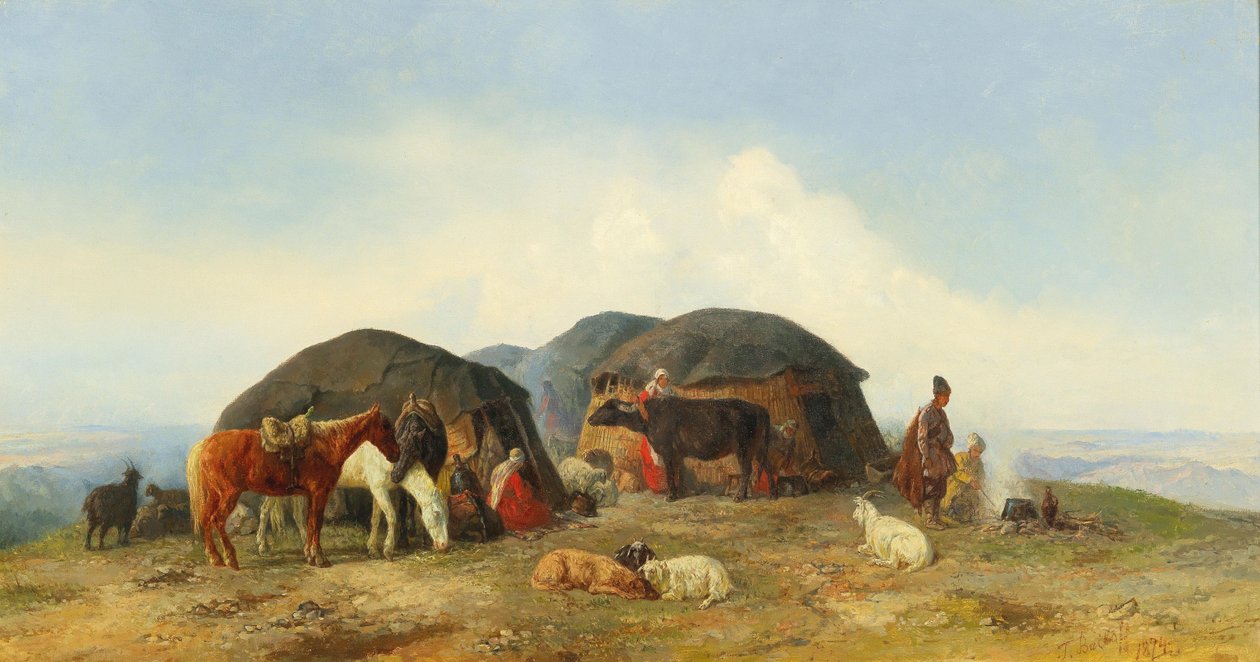 Hvilende kvæghyrder i det nordlige Kaukasus, 1874. af Fyodor Ilyich Baykov