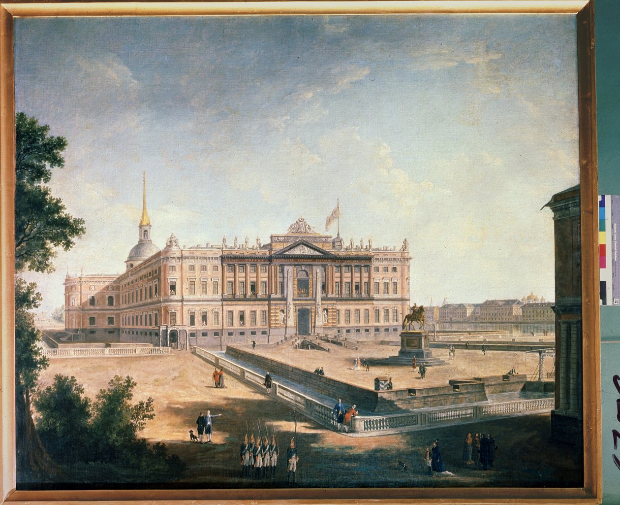 Udsigt over Michael Palace og tilslutningspladsen i St. Petersborg. Maleri af Fjodor Yakovlevich Alexeev (1753-1824). Olie på lærred af Fyodor Yakovlevich Alexeev