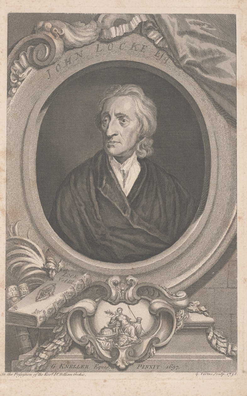 John Locke, 1738 af G. and Kneller, G. Vertue