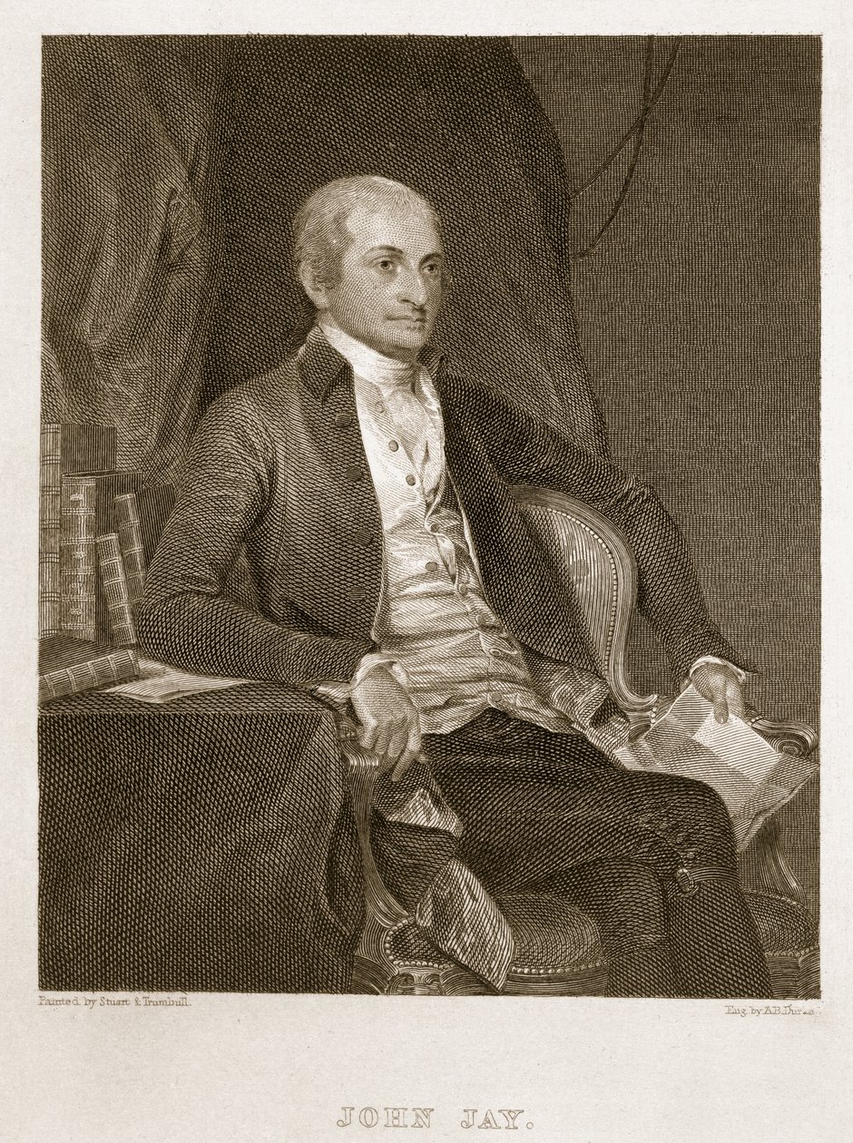 John Jay, graveret af Asher Brown Durand (1796-1886) af G. and Trumbull, J. Stuart