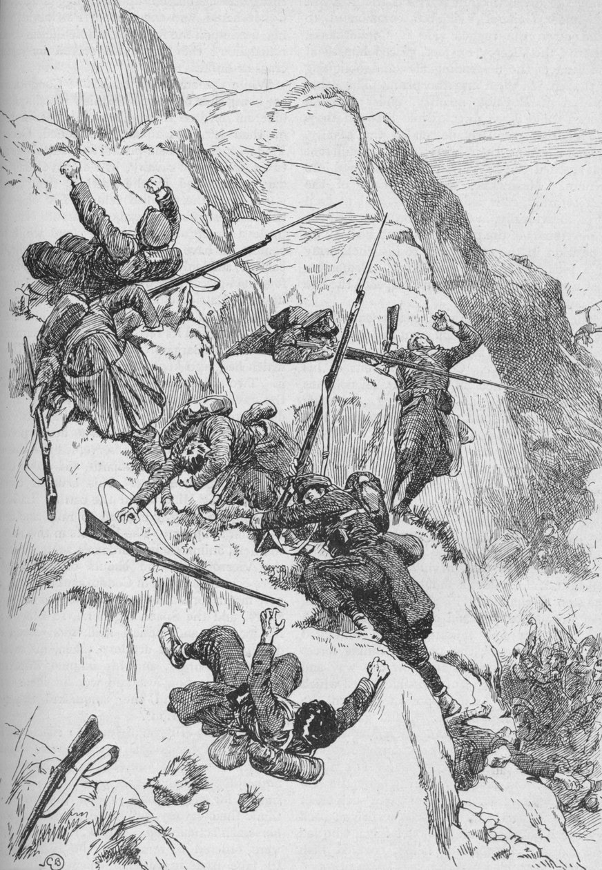 De udslidte spaniere klatrede op ad de robuste sider 1902 af GB