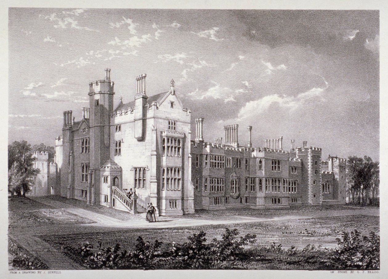 Udsigt over Lambeth Palace, London, c1830 af GF Bragg