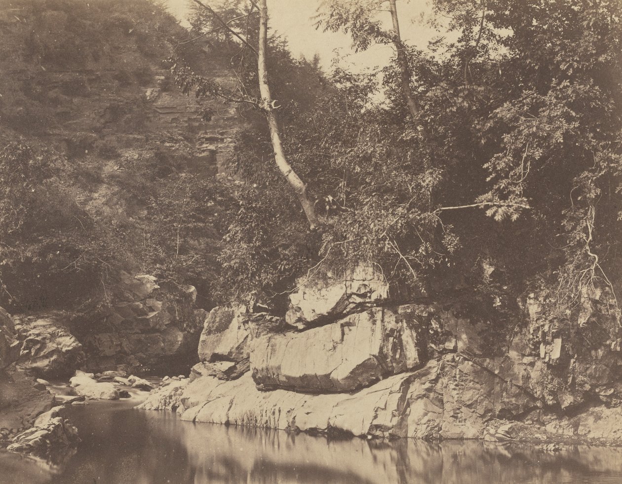 Flodscene, ca. 1855. af G. B. Gething