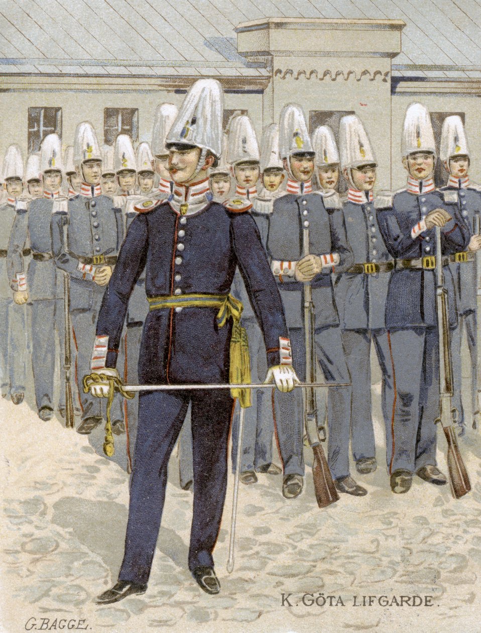 Svensk Livgarde, Stockholm, Sverige, 1901 af G Bagge
