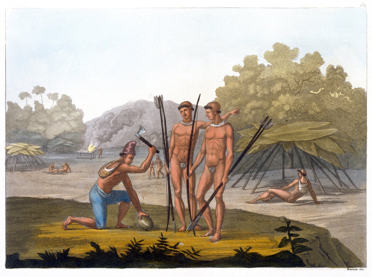 Patacho Tribesmen (farvegravering) af G. Bramati