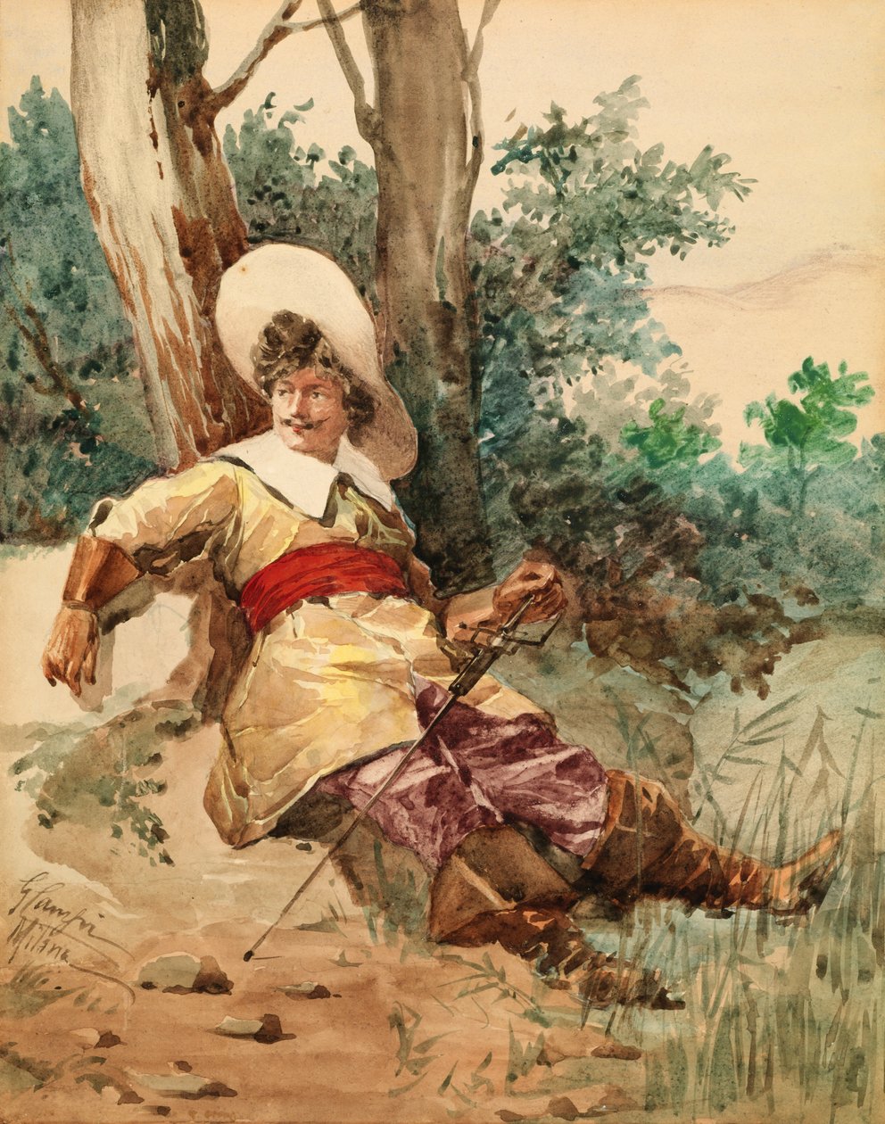 Hvilende musketer, n.d. af G. Camfri