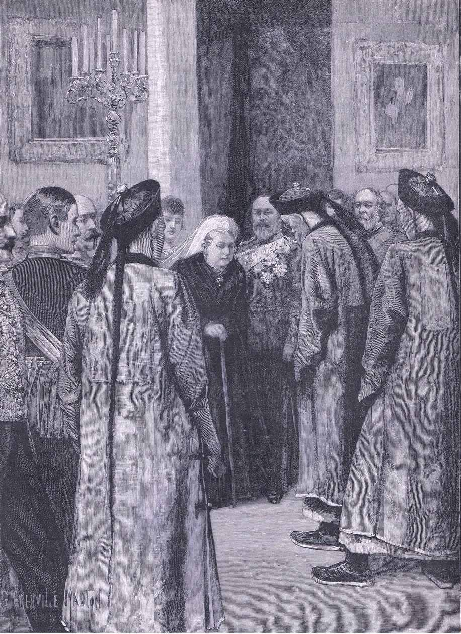 Besøg af Li Hung-Chang til dronningen i Osborne, illustration fra Cassells History of England, 1900-tallet af G. Grenville Manton