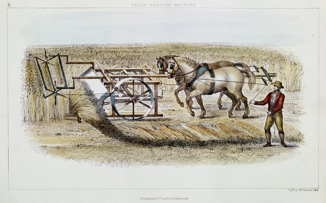 Klokkehøstermaskine, 1851 af G. H. Swanston