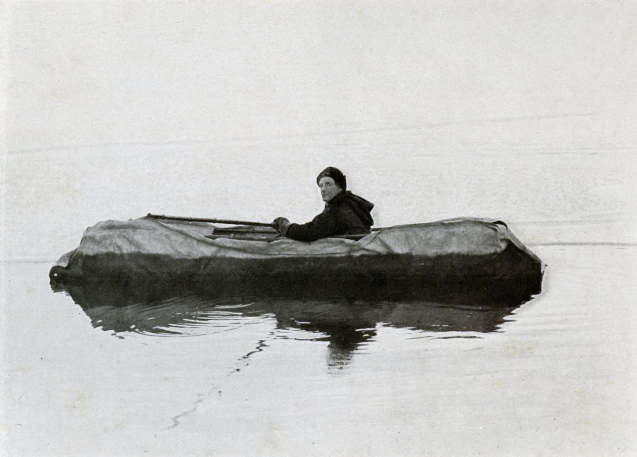 Campbell flydende i en kajak, 1911, 1913 af G. Murray Levick