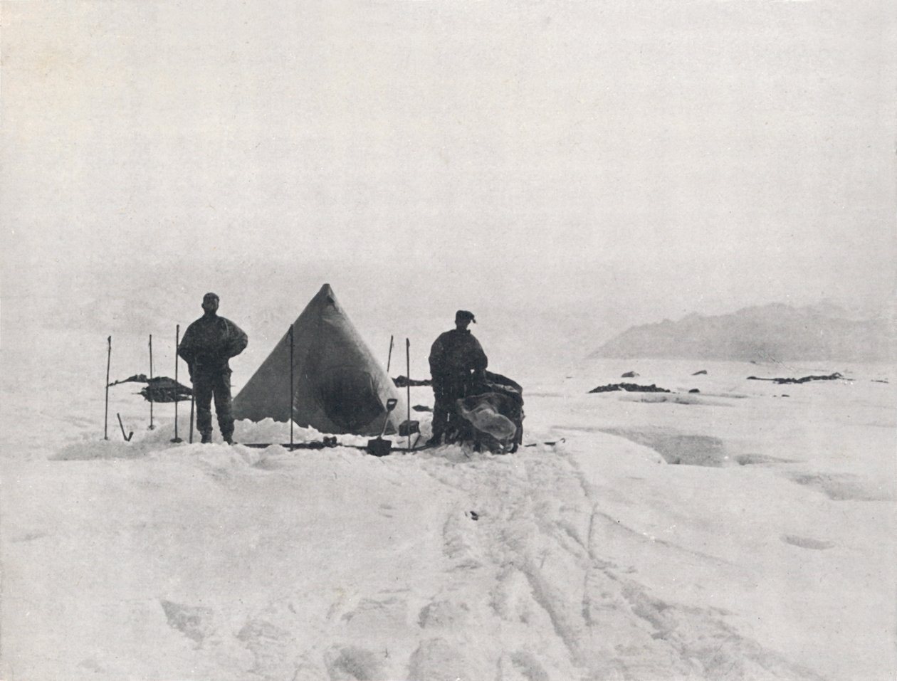 Levicks lejr blandt sprækker, 1912, 1913 af G. Murray Levick