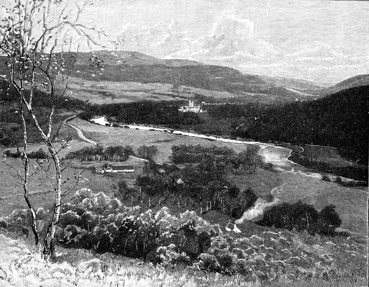 Balmoral Castle fra Craig Nordie, Skotland, 1900. af G. W. Wilson and Company