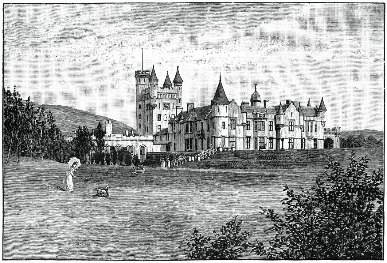 Balmoral Castle fra nordvest, Aberdeenshire, Skotland, 1900. af G. W. Wilson and Company